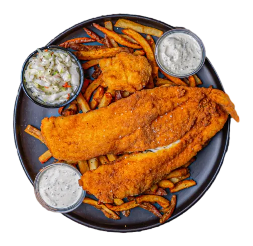 9oz Fried Haddock,4oz coleslaw &choice of 1 side